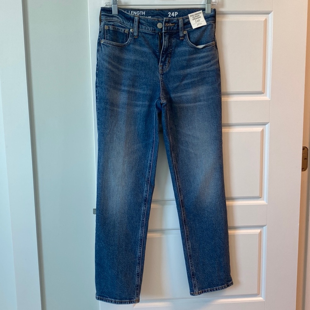 Jcrew petite full length classic straight jeans